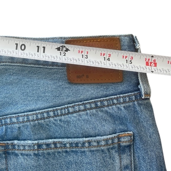 Levi's 501 High Waist Button Fly Distressed Light Wash Skinny Jeans 29x28 Indie - Picture 9 of 11